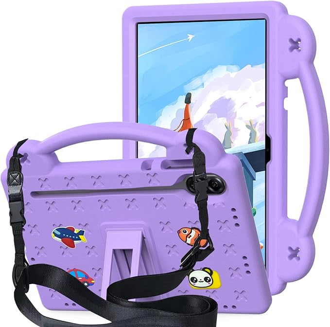 Compatible with Honor Pad X8 Pro 11.5(2023)/Honor Pad X9 Tablet Case Lightweight Shockproof Protective Case with Shoulder Strap &amp Stand Handle for Girl Kid Gift Light Purple