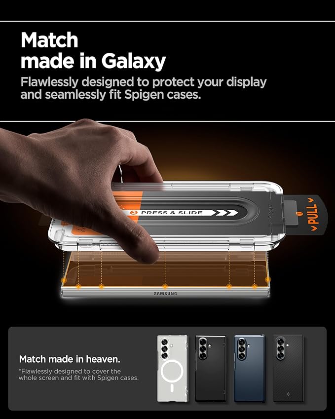 Spigen Tempered Glass Screen Protector [GlasTR EZ FIT Pro] designed for Galaxy Z Fold 7 [Case Friendly] - 2 Pack