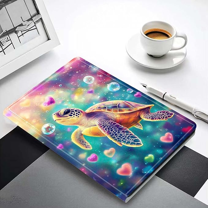 for iPad Air 3 10.5 2019/iPad Pro 10.5 2017 CasePU Leather Cover with Auto Wake/SleepMulti-Angle Viewing Adjustable Stand.Sea Turtle