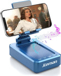 JTEMAN Phone Stand with Wireless Bluetooth Speaker HD Surround Sound Bluetooth Speaker for Desk Perfect for Home Kitchen Gadgets GiftsCompatible with iPhone/ipad/Samsung Galaxy(Blue)