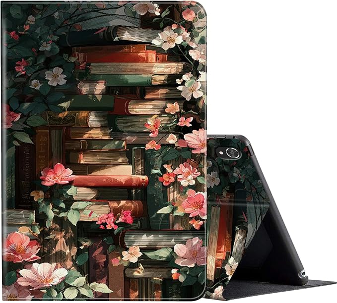 Vintage Bookshelf and Pink Floral