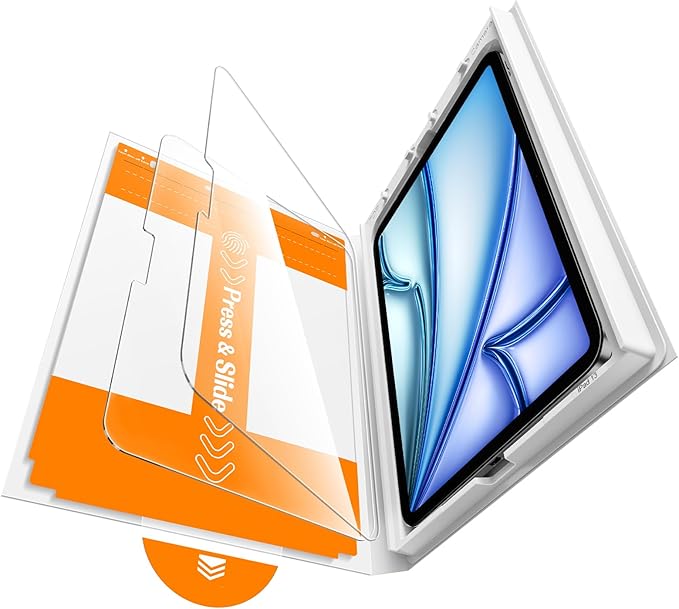 iGluz 2 Pack Screen Protector for iPad Air 13(7th/6th Gen.) M3/M2 2025/2024 9H+ Tempered Glass Screen Protector with Easy-Install Box[12FT Military Grade Shatterproof] HD ClarityScratch Resistant