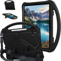 Case for iPad Air 13 inch (M2/M3) 2024/2025 for iPad Pro 13 inch (M4) 2024/12.9 inch (M2) 2022 EVA Shockproof Cover with Strap Handle Stand Black