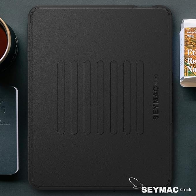 SEYMAC stock Case for iPad Air 11 inch (M2) 2024/ Air 6th Generation Auto Sleep/Wake Case with Magnetic Multi-Angles Stand Card Slot Black