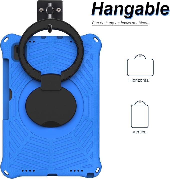 for Samsung Galaxy Tab S5e 10.5 (2019) SM-T720/T725 Tablet Case for Kids - EVA Lightweight Shockproof 360° Rotating Handle Stand Rugged Cover W Shoulder StrapBlue