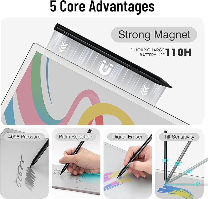 Stylus Pen for Remarkable Paper Pro with EraserChargeable Magnetic Digital Replacement Pen for Remarkable Paper Pro Marker Plus4096 Pressure for Fire Max 11 (2023 Release) &amp Amazon Fire HD 10 B