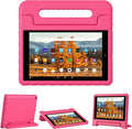 Kids Case for Amazon Kindle Fire HD 10 5th/7th/9th Generation 2015/2017/2019 Released Shockproof Protective Tablet Cases with Adjustable Handle Stand Rosered