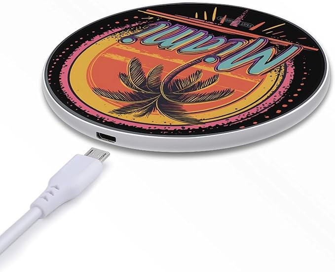 Vintage Miami Tree Phone Charger Magnetic Charging Pad Anti-Slip with USB Cable