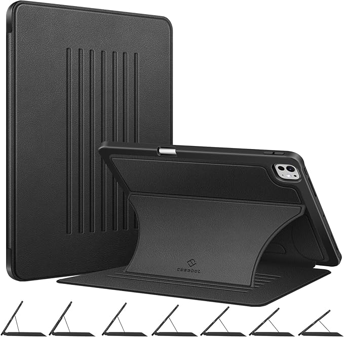 Fintie Magnetic Stand Case for iPad Pro 13-inch (M5) 2025 / (M4) 2024 - Multiple Angles Shockproof Rugged Soft TPU Cover with Pencil Holder Auto Sleep/Wake Black