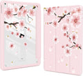 Teryeefi for iPad 10.2 case 9 Generation Built in Pencil Holder - Stand-Auto Wake/Sleep TPU Protection Stand Clear Back Cover for 2021 2020 2019 iPad 7th/8th/9th Case (Cherry Blossoms)