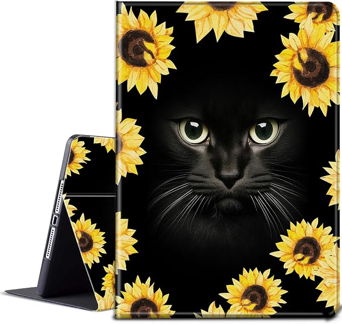 Sunflower and Black Cat