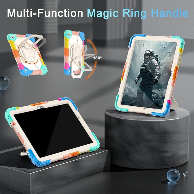 Case for Samsung Galaxy Tab A9+/ A9 Plus Case 11 2023 (SM-X210/X216/X218) with Screen Protector/360 Rotating StandMilitary Grade Shockproof Cover for Galaxy Tab A9 Plus Cases