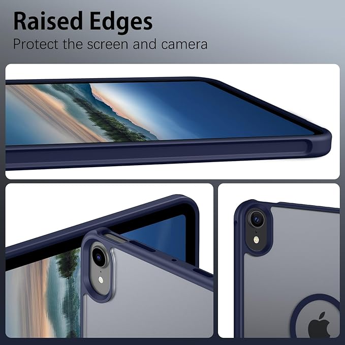 Telaso for iPad mini 7 A17 Pro 2024/iPad Mini 6 2021 Case iPad mini 7th/6th Gen Magnetic Case with Invisible Portrait/Landscape Stand Translucent Matte Back Soft TPU Bumper Cover Navy Blue
