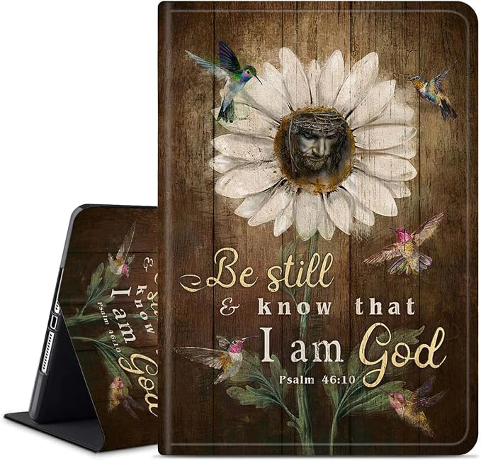 Bible Verses Psalm 46:10 Flower and Hummingbird