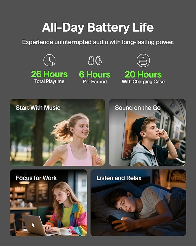 Belkin SoundForm Anywhere Wireless Earbuds IPX4 Water Resistant Bluetooth Earphones Long-Lasting Comfort Case with Keyring for iPhone iPad Tablet Laptop Hiking Running Travel etc. - Black