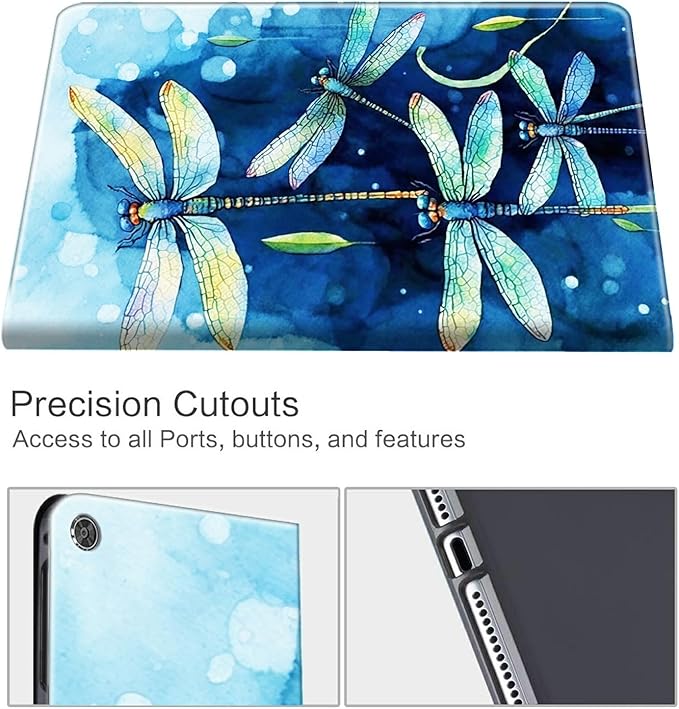 for 10.1 Amazon Fire HD 10 Tablet (13th Generation 2023 Release) Case with Pen Holder &amp Auto Wake/Sleepd Shockproof Stand Protective Cover for HD 10 2023 TabletDragonfly