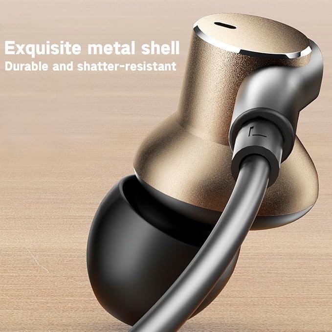 Dynamic Balanced Deep Bass in-Ear Headphones -Noise Cancelling Wired Earbuds with Dual-Driver Bass Boost Ear Bud Noise Isolation-Clear Call and High-Resolution AudioNoise Cancellation (USB C)