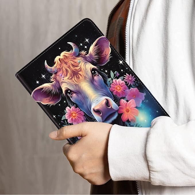 Watercolor Floral Wreath Cow