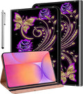 ALILANG Case for Google Pixel Tablet 11 Inch 2023 with Stylus Folio Book Style Shockproof Folding Stand Cover for Google Pixel Tablet Case -Purple Butterfly