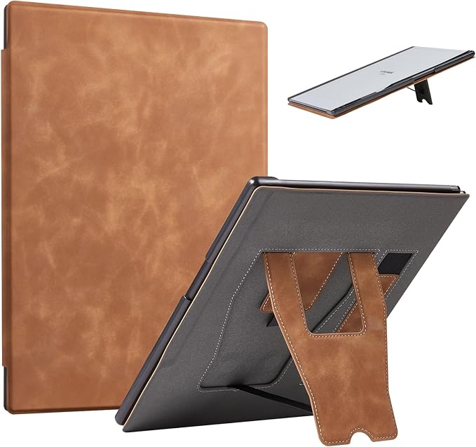 CoBak Stand Case for Remarkable 2 Paper Tablet with Two Viewing Angles- Lightweight and Hard Back Shell Protective Book Folio Cover with Built-in Pen Holder - for 10.3 2020 Released (Brown)