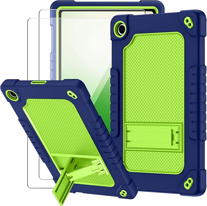 for Walmart Onn 10.4 Tablet Pro 2023 Model:100110603 Case Shockproof with Tempered Glass Screen Protector Shoulder Strap &amp Stand Kids Friendly Case for Walmart Onn 10.4 Tablet Pro (Navygreen+2 Pcs