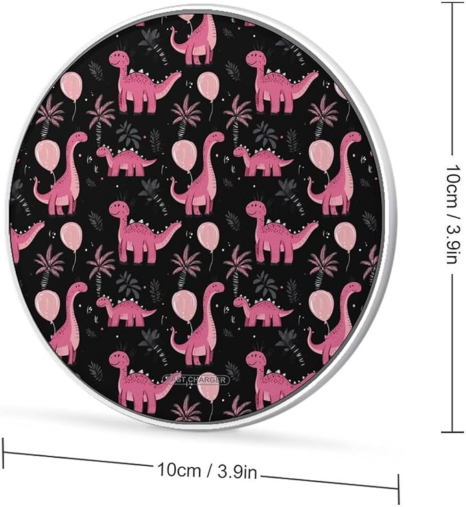 Dinosaur Wireless Charger Anti-Slip Wireless Charging Pad Slim Charger Mat for Men Women