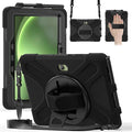 DreamerX for Samsung Galaxy Tab Active 5 Pro 2025/Active 4Pro 2022/Active Pro 2019 10.1 Case Heavy Duty Shockproof Silicone Drop Protection Cover with Handle 360° Stand Hand/Shoulder Strap Black