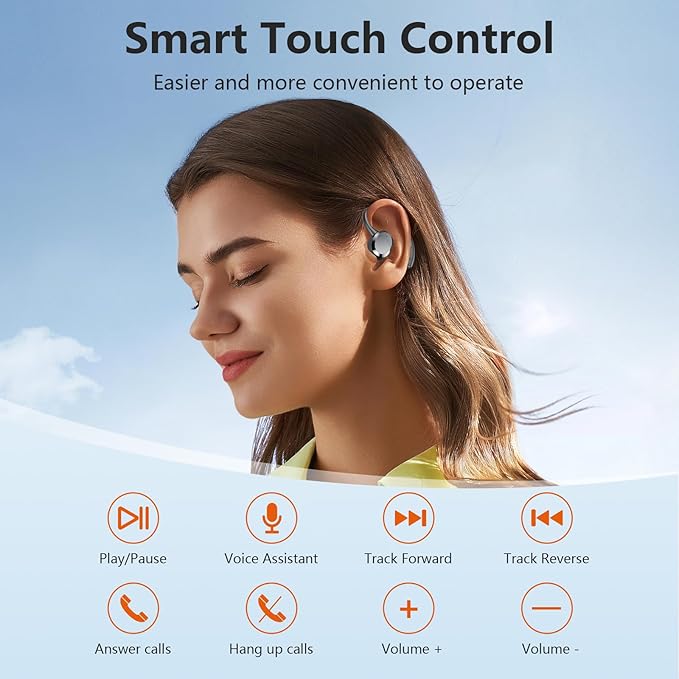 sprtoybat Wireless Earbuds 2026 New Bluetooth 5.4 Headphones Sport Earphones with 68Hrs Playtime LED Display ENC Noise Cancelling Mic IPX7 Waterproof Over Ear Ear Buds with Hook for Sports/Running