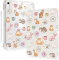 Cute Kawaii Cat Kitten for iPad Pro 11 Inch Case (M5/M4) 2025/2024 with Pencil Holder Auto Sleep/Wake White Leather Acrylic Back Detachable Cover
