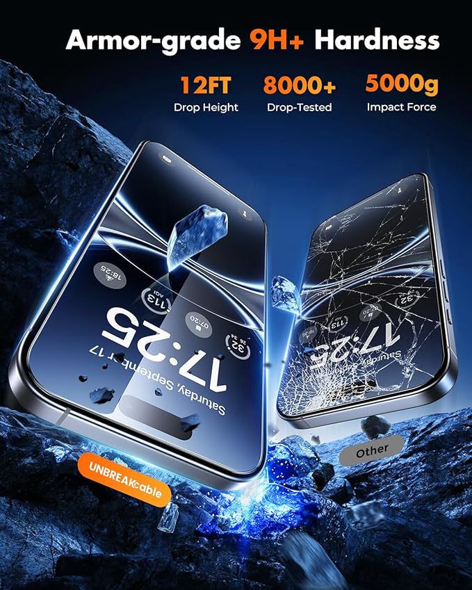 UNBREAKcable for iPhone 16 Pro Screen Protector [Quick-Installation Box] 3-Pack 9H+ Hardness Shatterproof Tempered Glass [99.99% HD Clear] [Case Friendly] [Bubble Free] for iPhone 16 Pro 6.3