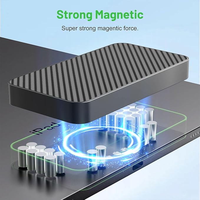 Magnetic Wireless Charger for iPad Pro 13 (2024/2025 M4) ONLY 18W Fast Charging Smart Connector Charger Aluminum Alloy Wireless Charging Pad with USB-C Cord Cable