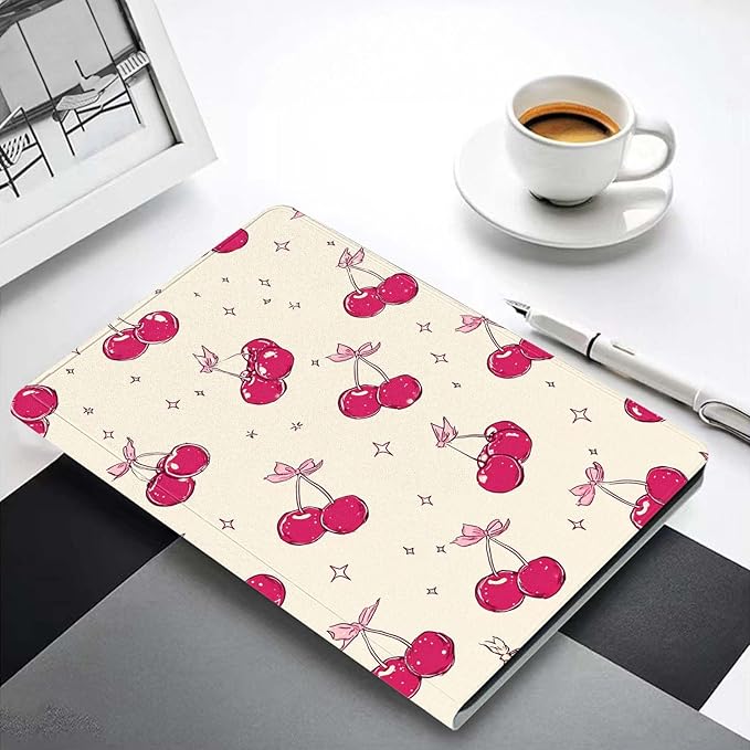 Case for iPad 5th/6th Gen 9.7 2017/2018iPad Air 1/2 9.7 InchSlim PU Leather Cover Adjustable Stand Auto Wake/SleepCherries Bows