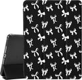 Idocolors Cute Bowknot Pad Case for 10.2 Inch iPad 9th/7th/8th Generation Clear TPU Smart Stand Back Cover with Pencil Holder Auto Wake/Sleep Foldable Shockproof Protective iPad 2021/2020/2019 Case