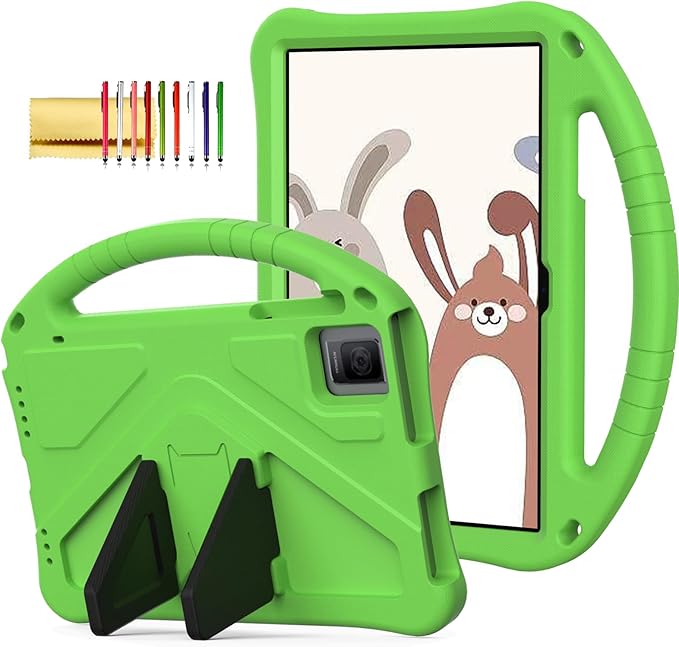 Dteck Kids Case for T-Mobile Revvl Tab 5G 2023 TabletLightweight Shockproof Rugged EVA Kids Friendly Handle Stand Child Proof Silicone Kids Case for T-Mobile REVVL Tab 5G 2023 10.36 TabletGreen