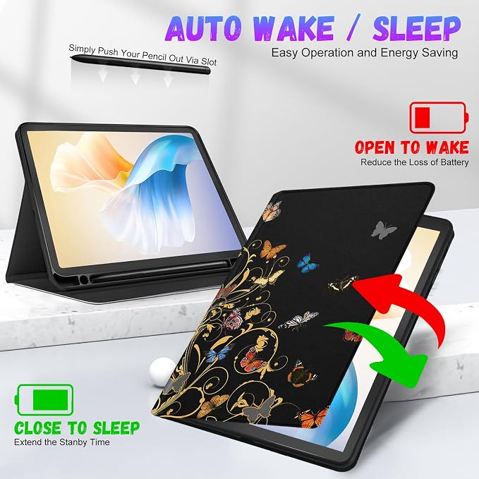 1-for Tab S6 Lite-Glitter Butterfly