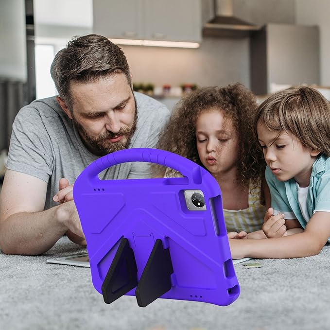 Kids Universal Case for Blackview Tab 8 WiFi 10.1 inch 2023 EVA Foam Stand Handle Cover for Blackview Tab 7 WiFi/OSCAL Pad 60/ DragonTouch Notepad 102/ Teclast P40HD 10.1 Tablets - Purple
