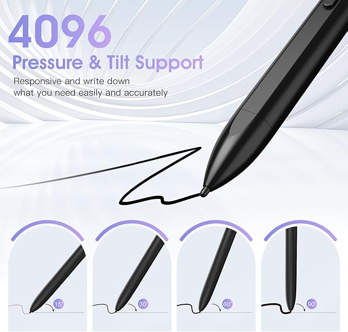 TiMOVO Magnetic EMR Pen Compatible with Remarkable 2 Digital Stylus with Eraser for Remarkable 4096 Pressure Sensitivity Palm Rejection Tilt with 3 Pen Tips Black