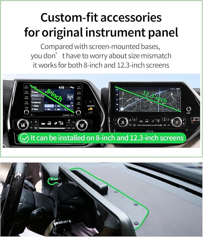 Car Phone Holder for 2020-2026 Toyota Highlander Accessories 15W Fast Wireless Charger Magnetic Cell Phone Mount Hands-Free 360 Degree Rotation Dashboard Original-Size Replacement Model