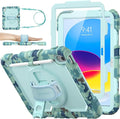 SEYMAC stock Case for iPad (A16) 11th/10th Generation 11''/10.9'' 2025/2022 Full-Body Drop Protection Case with Screen Protector &amp360° Rotate Hand Strap/Stand SkyBlue Camo