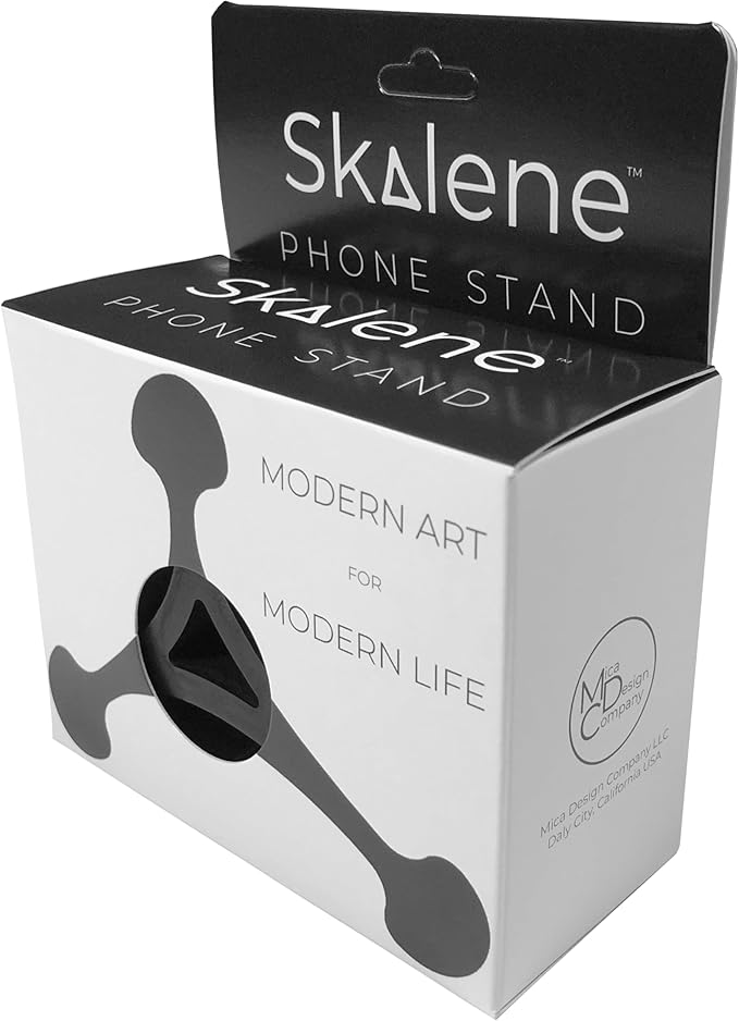 Skalene Phone Stand - 100% Silicone Rubber Adjustable Phone Holder Prop Rest - Desk Office Home Kitchen Accessory (Stealth Black)