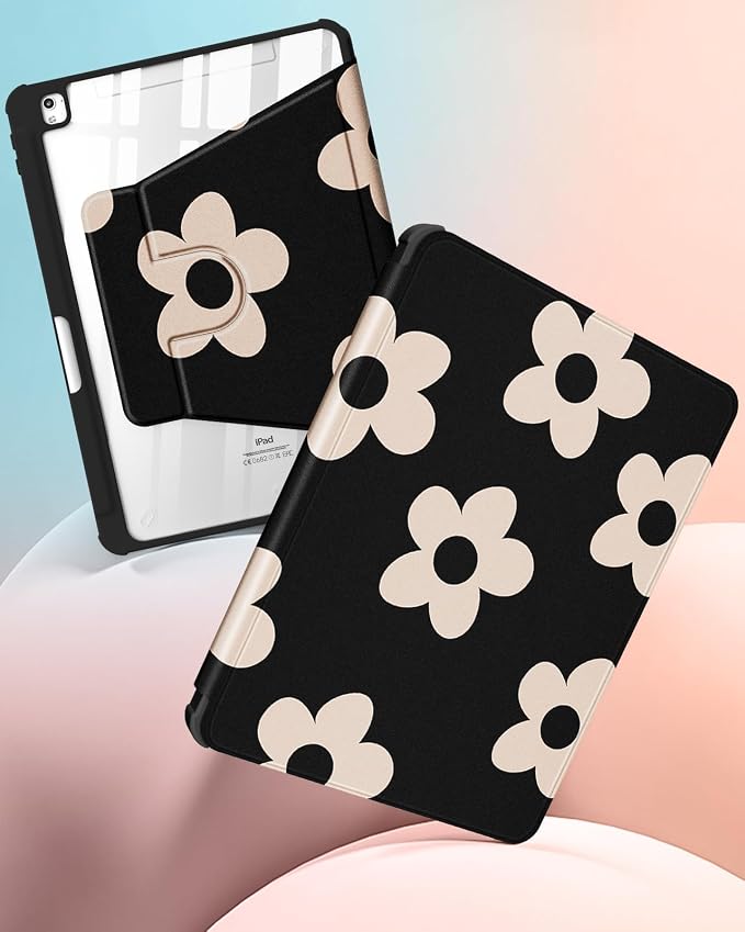 2-for iPad 789-Black Small Flower