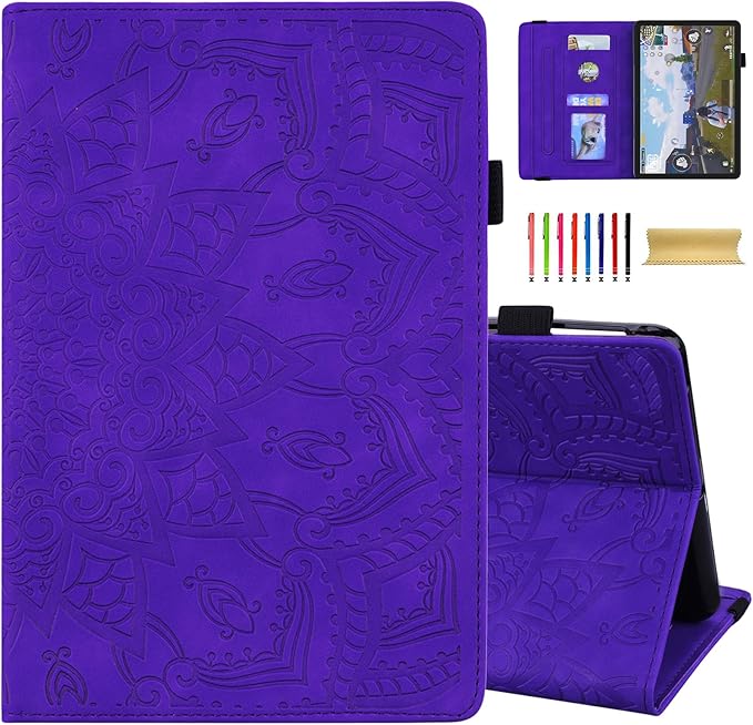 Dteck Case for All-New Amazon Fire HD 10 and 10 Plus Tablet (13th/11th Generation 2023/2021 Release)PU Leather Slim Folding Stand Cover with Pencil Holder Shockproof Magnetic Card Slots ShellPurple
