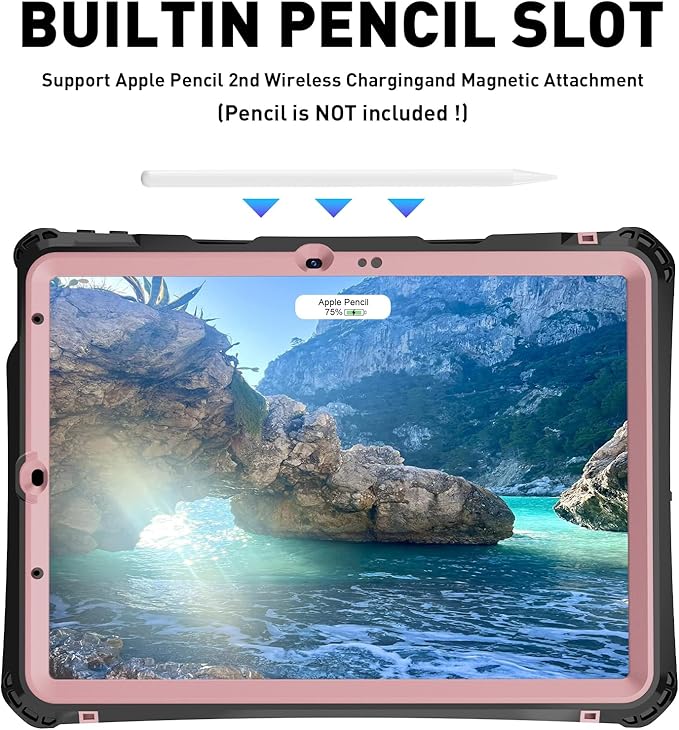 for iPad Air 11 Inch Case Waterproof M2 (2024) M3 (2025)Case for iPad Air 6th/5th/4th Gen (2024/2022/2020) Built-in Screen Protector 6.6FT Waterproof &amp 2.6FTDrop Protection (Purple)