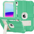 Case for iPad (A16) 11th Generation 11 Inch 2025 / iPad 10th Generation 10.9 Inch 2022 Rugged Heavy Duty Protective Cover [Built-in Pencil Holder ] for iPad 11/10 Gen (LightGreen)
