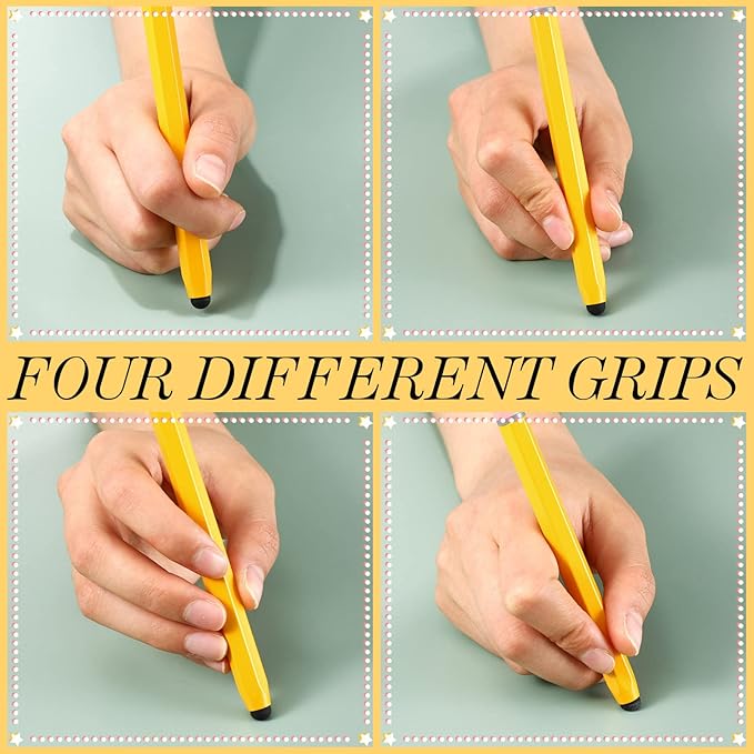 Konohan 12 Pcs Stylus Pens for Touch Screens Hexagon Pencil Shaped Crayon Stylus Pen Compatible with iPhone Android Edition Tablet Universal Devices Yellow