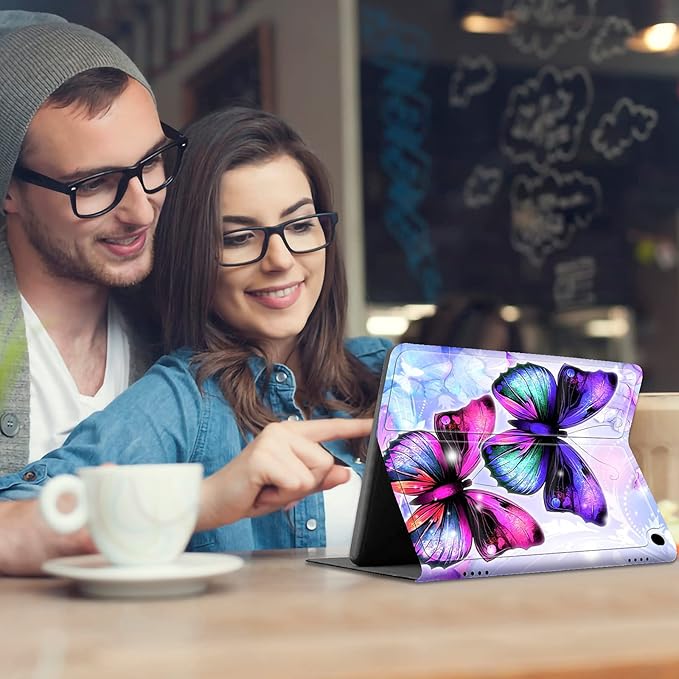 Case for All-New Fire HD 10 &amp 10 Plus Tablet case (10.111th Generation 2021 Released) SDDFRHGH Slim Folio Stand Cover with Auto Wake/Sleep &amp Multi-Angles Viewing-Purple Butterfly