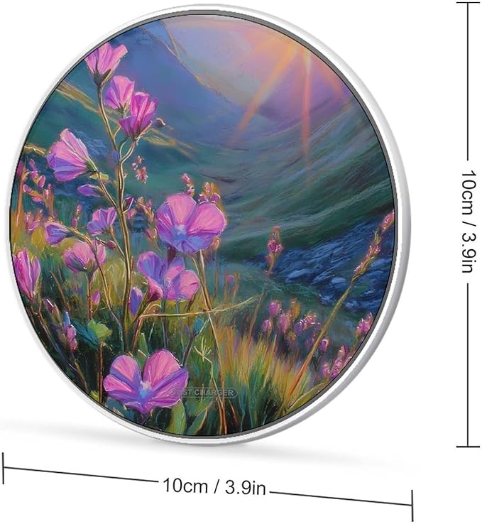 Irish Landscape Flower Sunset Fast Portable Charger 10W Funny Graphic Phone Charging Pad with USB Cable
