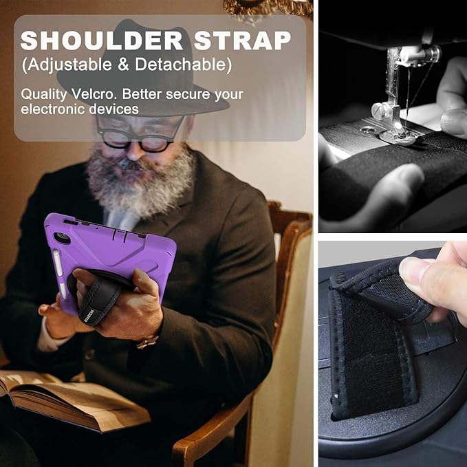 BRAECN for Samsung Galaxy Tab S6 lite Case 10.4 inch 2024/2022Rugged Shockproof Case with 360 Rotating Hand Strap&ampKickstand Shoulder Strap S Pen Holder for Samsung Galaxy Tab S6 Lite Tablet