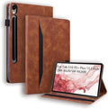Flip Case for Samsung Galaxy Tab S10 FE+ Plus 2025 13.1 inch PU Leather Stand Soft Back Smart Auto Wake/Sleep CoverAdjustable Stand Shell w/Card Slots/Pen Holder/Front Pocket - Brown
