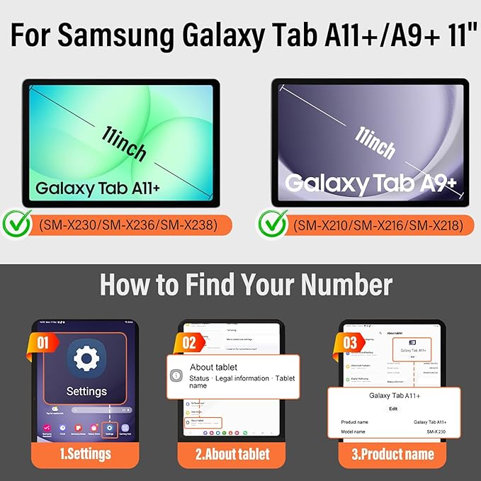 Case for Samsung Galaxy Tab A11+/A11 Plus/A9+ Plus 5G Tablet 11 Inch 2026/2023 (SM-X230/X236/X238/X210/X216/X218u) with PocketMagnetic ClosureMulti Angle CoverAuto Sleep/WakeDark Brown